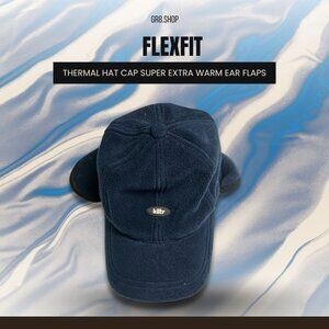 Thermal Fleece Hat With Ear Flaps Flexfit One Size Navy Blue By Killy 100% Polye